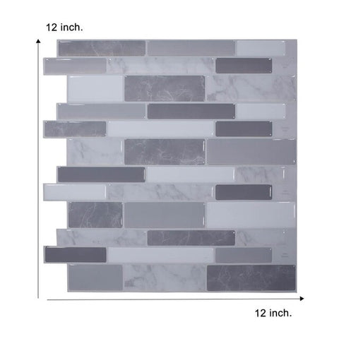 Vividtiles Big Size 12*12 inch Self adhesive Waterproof Heatproof Vinyl Wallpaper 3D Peel and Stick Mosaic Tiles - 1 Sheet