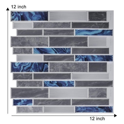 Vividtiles Big Size 12*12 inch Self adhesive Waterproof Heatproof Vinyl Wallpaper 3D Peel and Stick Mosaic Tiles - 1 Sheet