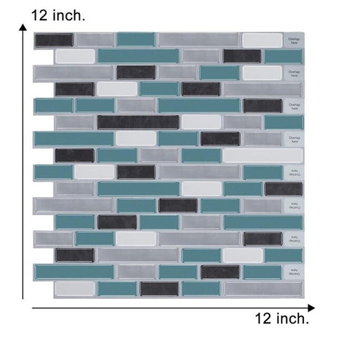 Vividtiles Big Size 12*12 inch Self adhesive Waterproof Heatproof Vinyl Wallpaper 3D Peel and Stick Mosaic Tiles - 1 Sheet