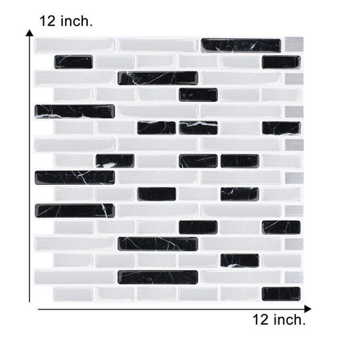 Vividtiles Big Size 12*12 inch Self adhesive Waterproof Heatproof Vinyl Wallpaper 3D Peel and Stick Mosaic Tiles - 1 Sheet