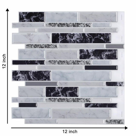 Vividtiles Big Size 12*12 inch Self adhesive Waterproof Heatproof Vinyl Wallpaper 3D Peel and Stick Mosaic Tiles - 1 Sheet