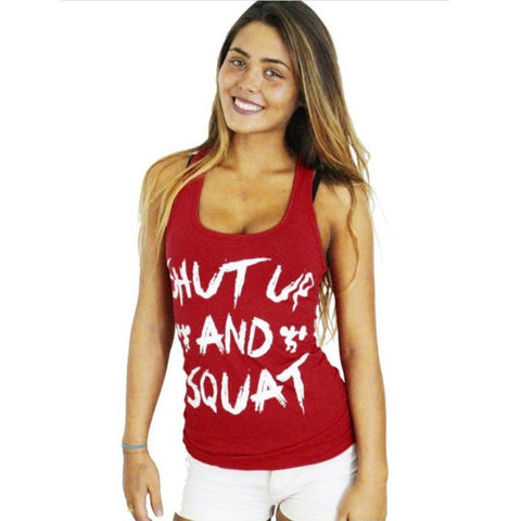 JECKSION Letter Print Women Blouse 2016 Summer Workout Shirt Clothes Fitness Girls Tops Sleeveless O-neck Blouse #LSIW