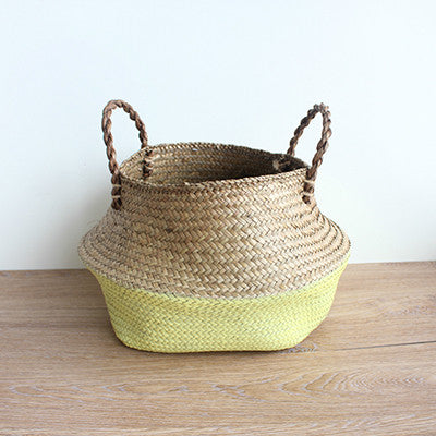 Straw Storage Basket - Flower Pot