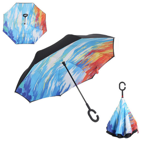 Windproof Reverse Folding Umbrella
