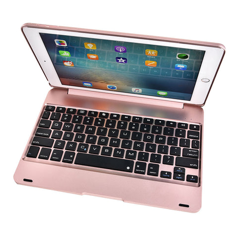 For 2016 Creative iPad  Pro 9.7 Air 2 Clavier Bluetooth Smart Creative iPad Pro 9.7 Air 2 Bluetooth Wireless Keyboard Case ABS Stand (Color: Grey,Silver,Gold,Rose Gold)