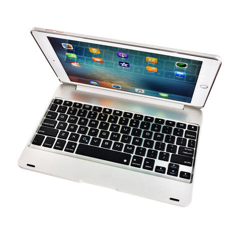 For 2016 Creative iPad  Pro 9.7 Air 2 Clavier Bluetooth Smart Creative iPad Pro 9.7 Air 2 Bluetooth Wireless Keyboard Case ABS Stand (Color: Grey,Silver,Gold,Rose Gold)