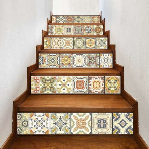 17 Design Mosaic Tile Wall Stair Stickers Self Adhesive Waterproof PVC Wall Sticker Kitchen Ceramic Stickers Home Decoration