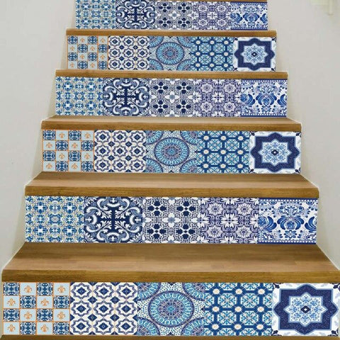 17 Design Mosaic Tile Wall Stair Stickers Self Adhesive Waterproof PVC Wall Sticker Kitchen Ceramic Stickers Home Decoration