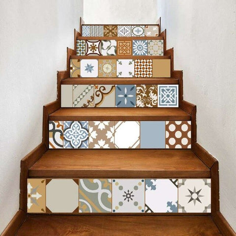 17 Design Mosaic Tile Wall Stair Stickers Self Adhesive Waterproof PVC Wall Sticker Kitchen Ceramic Stickers Home Decoration