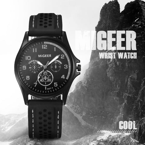 Men Fashion Silicone strap Sport Cool Quartz Hours Wrist Analog Watch