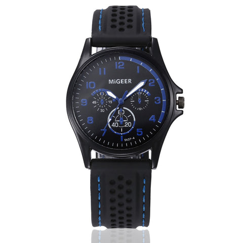 Men Fashion Silicone strap Sport Cool Quartz Hours Wrist Analog Watch