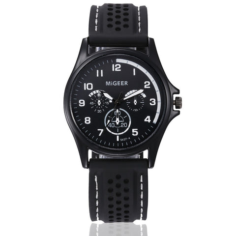Men Fashion Silicone strap Sport Cool Quartz Hours Wrist Analog Watch