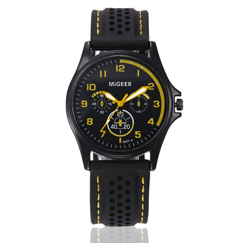 Men Fashion Silicone strap Sport Cool Quartz Hours Wrist Analog Watch