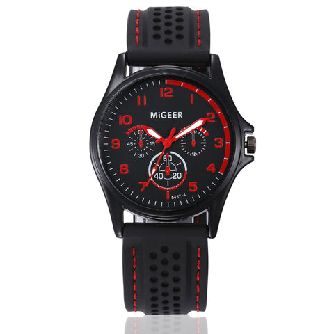 Men Fashion Silicone strap Sport Cool Quartz Hours Wrist Analog Watch