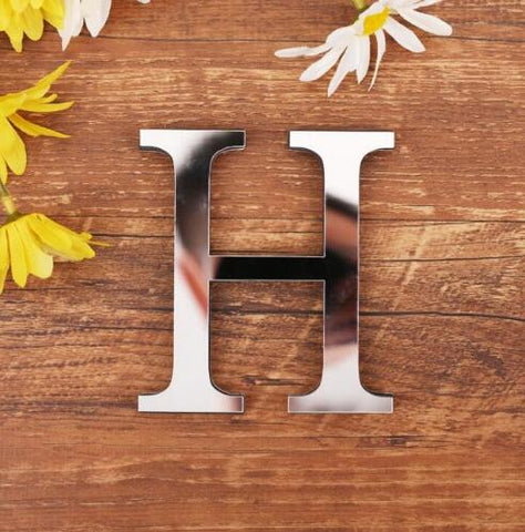 English Letters Acrylic Mirror Surface Wall Sticker 3D Silver Alphabet Poster Bedroom Festival Party Decoration DIY Art Mural