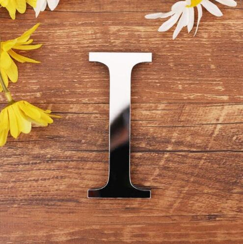 English Letters Acrylic Mirror Surface Wall Sticker 3D Silver Alphabet Poster Bedroom Festival Party Decoration DIY Art Mural