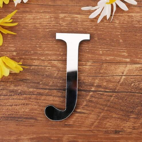 English Letters Acrylic Mirror Surface Wall Sticker 3D Silver Alphabet Poster Bedroom Festival Party Decoration DIY Art Mural