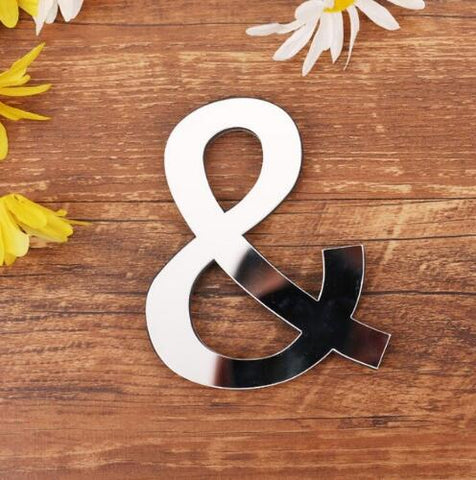English Letters Acrylic Mirror Surface Wall Sticker 3D Silver Alphabet Poster Bedroom Festival Party Decoration DIY Art Mural